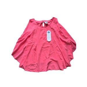 Womens Dressy Coral Tank Top Blouse Medium Cape Sleeve Dg2 Diane Gilman